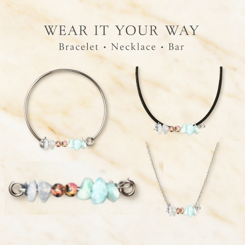Heart Harmony Vibe Bar – Rose Quartz • Rhodonite • Amazonite